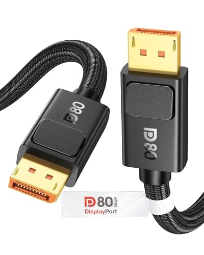 Image of Silkland 80Gbps DisplayPort Cable 2.1 2M, [VESA Certified, Secure Latch], [16K@60Hz, 8K@240Hz, 4K@480Hz 240Hz] Display Port Cord, DP80 HDR DSC1.2a for FreeSync G-Sync Gaming Monitor 5090 7900XTX
