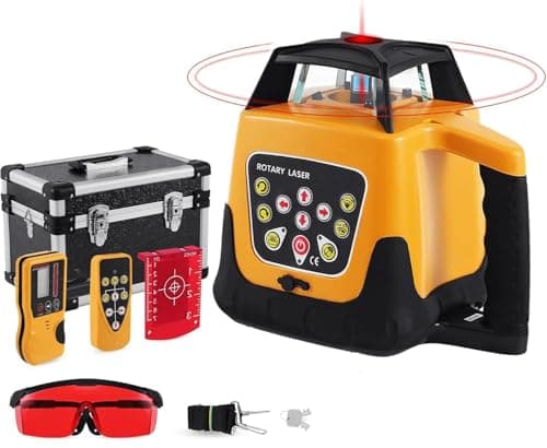 Image of KayEsampra Self Leveling Rotary Laser, Red 360° Rotary Laser Level Kit with Receiver Remote Control