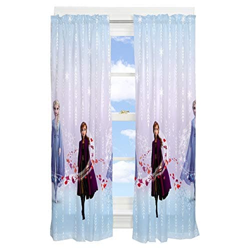 Image of Franco Kids Window Curtain Panels Drapes Set, 82 in x 63 in, Disney Frozen 2