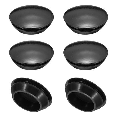 Image of PATIKIL 28mm Diameter Silicone Round Snap, 6 Pcs in Type Locking Furniture Hole Plug Button Protective Cover Cap Head Fit for 2.5-28mm Hole for Seal Bulkhead Cylinder Hole, Black