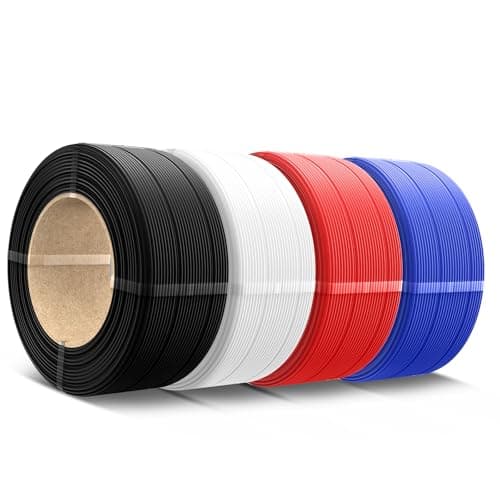 Image of SUNLU 500g PLA Refill Filament 1.75mm, Refill PLA 3D Printer Filament Suitable for Bambu Lab Filament and SUNLU Reusable spools, 0.5kg per Spool, 4 Pcs, 4 Colors, Black+White+Red+Klein Blue