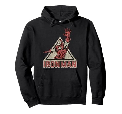 Image of Marvel Iron Man Power Triangle Retro Vintage Pullover Hoodie