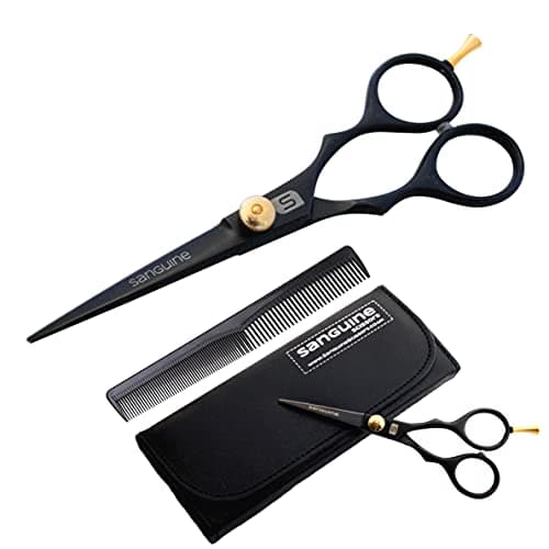 Image of Professional Hair Scissors, Japanese Convex Hair Cutting Scissors, Hairdressing Scissors Suitable for All Hair Types. 5.5" (14 cm) - Ultra-Sharp Blades No More Split Ends - Includes Case, Hair Comb