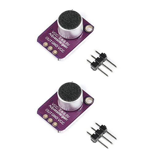 Image of JZK 2PCS GY-MAX4466 Electret Microphone Amplifie, MAX4466 Microphone module, Breakout Sensor with Adjustable Gain Control