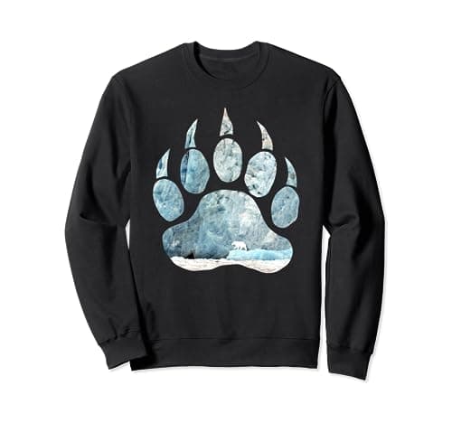 Image of Polar Bear Paw Arctic Animal and Scenic Glacier Nature Lover Sweatshirt