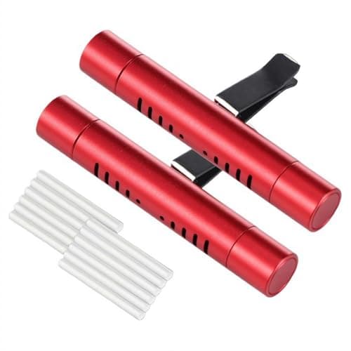 Image of 2 Pcs Car Air Freshener Diffuser Vent Clips with 12 Unscented Refill Sticks, Cylindrical Car Air Freshener for Cars, Office, Kitchen, Bathroom, Pet Houses