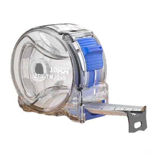 Image of High-Precision Steel Tape Measure, with Transparent Cut-Resistant Carbon Steel Blade and Shatterproof Polycarbonate Housing,for long-lasting5m Measuring(3 m 16mm)
