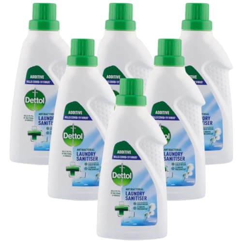 Image of Dettol Laundry Sanitiser, Fresh Cotton, 6 X 750ML Multipack (4.5L Total), Antibacterial Disinfectant, Kills 99.99% Of Germs, Cleanser For Hygienic Freshness