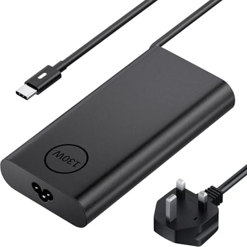 Image of 130W USB C Laptop Charger for Dell XPS 15 2in1 9575 9500 9510 9520 9530 17 9700 9710 9720 9730 Precision 5530 2in1 5550 5560 5570 5750 5760 5770 3560 3550 3551 Latitude 7410 9410 5420 5520 Power Cable