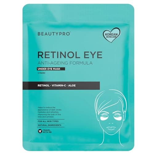 Image of BEAUTYPRO Retinol Under Eye Gel Patches with Retinol Cream Natural Under Eye Masks Collagen Treatment for Puffy Eyes Dark Circles & Wrinkles Vegan Multi Award Winning Brand 3 Pairs