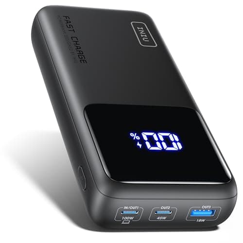 Image of INIU Power Bank, 25000mAh 100W Fast Charging Portable Charger, Battery Pack with LED Display, USB C Flight-Approved Powerbank for Laptop, iPhone 17 16 Air Pro Max, Samsung S25 24, iPad, Steam Deck etc