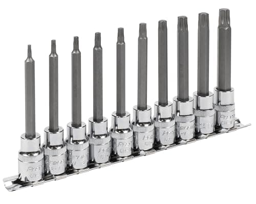 Image of Sealey Ak6236 TRX-Star Socket Bit Set 10Pc 3/8Sq Drive 100Mm