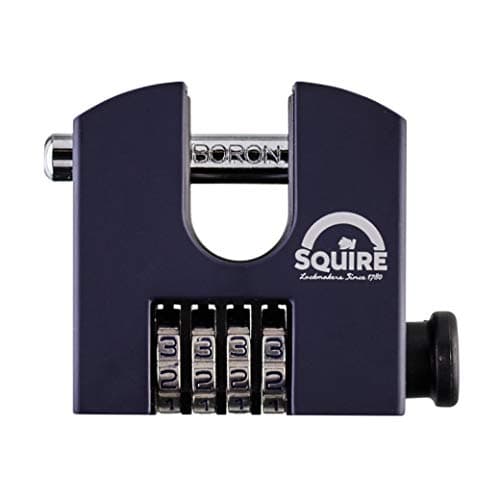 Image of Squire Heavy Duty Padlock (SHCB65) Toughest Rotating Shackle - 4 Wheel Combination Block Padlock - Alloy Steel for Corrosion Resistance - Weatherproof Lock for Home & Shed (Blue, 65 mm)