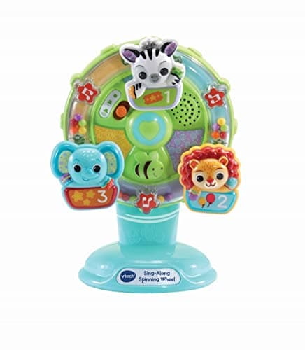 Image of VTech Baby Sing Along Spinning Wheel, Baby Sensory Toy with Colours, Objects and Animals, Spinning Wheel Toy with Suction Cup, 6 Months +, English Version