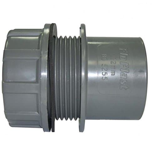 Image of FLOPLAST Solvent Grey 40mm (43mm) Tank Connector - Bag of 2