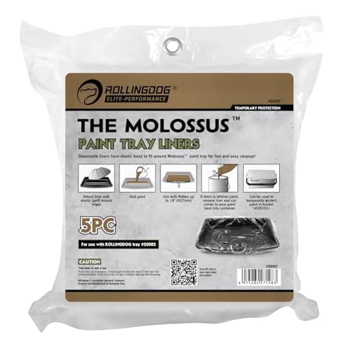 Image of ROLLINGDOG 18" Paint Tray Liners - 5PC Roller Tray Liners use with Paint Tray,Easy to Clean Up and Change Paint Colours