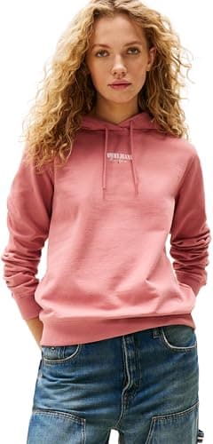 Image of Tommy Jeans Women's TJW REG ESS LOGO 2 HOODIE EXT DW0DW20943 Pullover Hoodie, Pink (Tahiti Berry), S