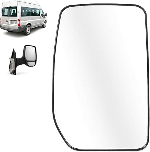 Image of RIGHT Non Heated Upper Wing Mirror Glass With Backing Plate for Ford Transit MK6 MK7 2000-2013 | OEM YC1517K740BA, YC15-17K740-BA, 4059965 | Unheated Driver Side