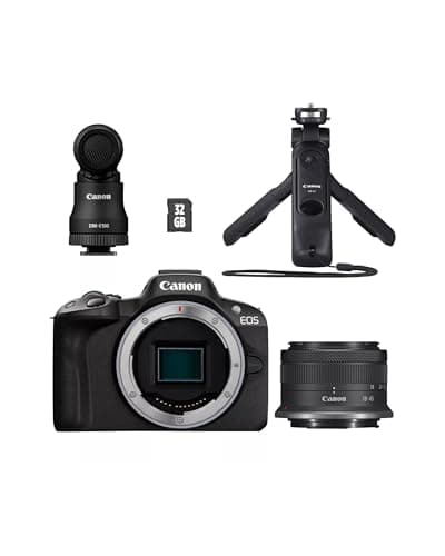 Image of Canon EOS R50 Mirrorless Camera Kit - Black - 24.2MP - RF-S 18-45mm Lens - Creator Kit