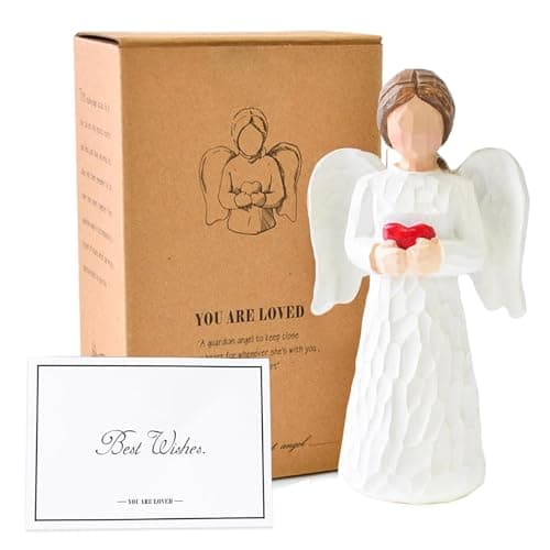 Image of Guardian Angel Gifts for Women, Angel Ornament Figurines and Statues, Resin Hand Heart Ornament for Mother's Day Thanksgiving Christmas Home Decor Memorial Gifts