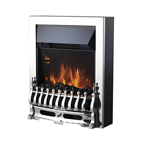 Image of Warmlite Whitby 2kW LED Electric Fire Inset with Remote Control, 2000W, Chrome, WL45048