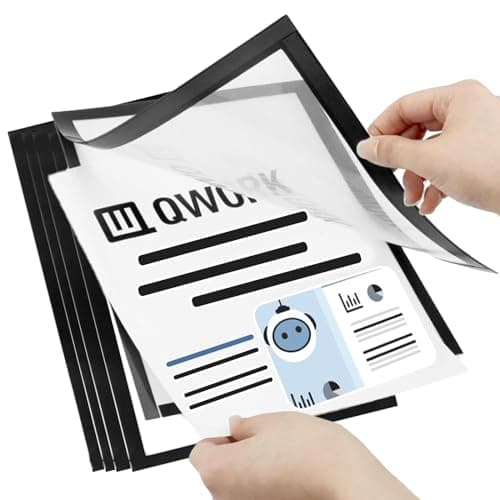 Image of 5Pcs A4 Self Adhesive Magnetic Display Frame A4 Magnetic Frames Magnetic Photo Pouch Window Paper Poster Holders Magnetic Frame Waterproof Info Pocket Holder for License Photos Notices Documents