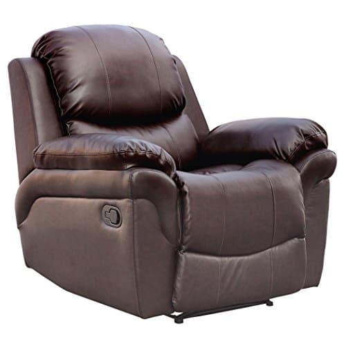 Image of More4Homes MADISON BONDED LEATHER RECLINER ARMCHAIR SOFA HOME LOUNGE CHAIR RECLINING GAMING (Brown)