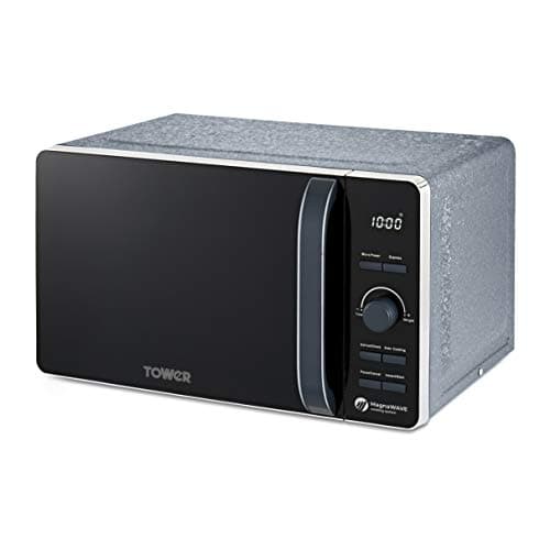 Image of Tower T24031BLU Microwave, Ice Diamond Collection, Large 20 Litre Capacity with Digital Timer, 6 Power Levels and Pull Handle Door, 800 W, Steel, Blue