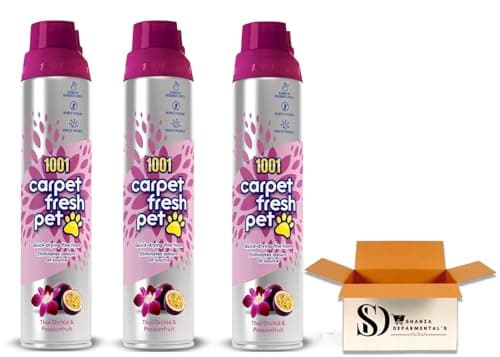 Image of Carpet Fresh Thai Orchid & Passion Fruit – 3 x 300ml Multipack – Rapid Drying Carpet Freshener Foam – Neutralises Pet, Tobacco & Cooking Odours