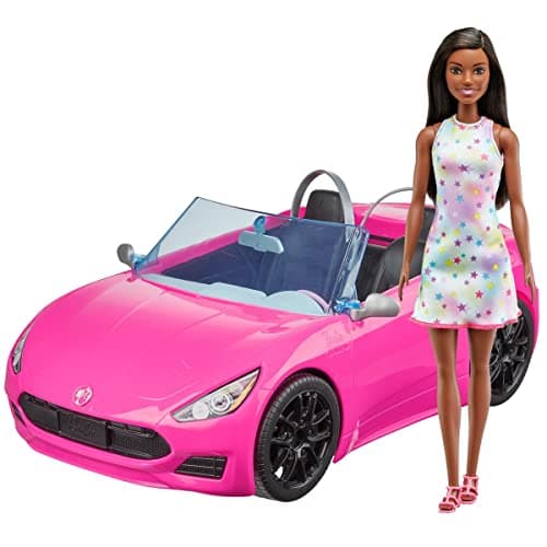 Image of Barbie Disney - barbie Doll and Pink Convertible