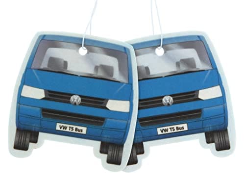 Image of BRISA VW Collection - Volkswagen Air Freshener, Room Freshener, Deodorizer for Cars T5/T6 Bus Campervan Motif (Fresh/Blue/Set of 2)