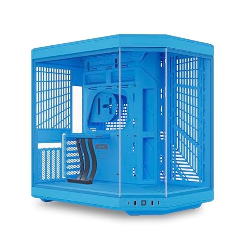 Image of HYTE Y70 Mid-Tower ATX Gaming PC Desktop Case - Panoramic Tempered Glass - Dual Chamber - High Airflow Chassis - PCIE 4.0 Riser Cable Included - New Modern Aesthetic - Blueberry Milk (Blue)