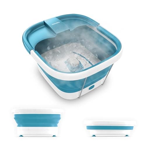 Image of Homedics Smart Space Bubble Mate Collapsible Foot Spa, Heat-Maintaining, Bubble Massage with Pumice Stone and Splash Guard
