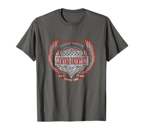 Image of Lynyrd Skynyrd Logo Simple Man American Rock Retro Biker 70s T-Shirt