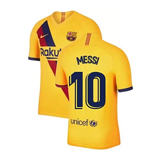 Image of 2019-2020 Barcelona Away Nike Football Soccer T-Shirt (Kids) (Lionel Messi 10)