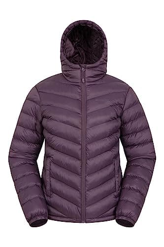 Image of Mountain Warehouse Seasons Womens Padded Jacket - Water Resistant Coat, Puffer Jacket, Front Pockets, Adjustable Elastic Cuffs & Hood - For Spring Summer, Outdoors Purple Women's Size 12