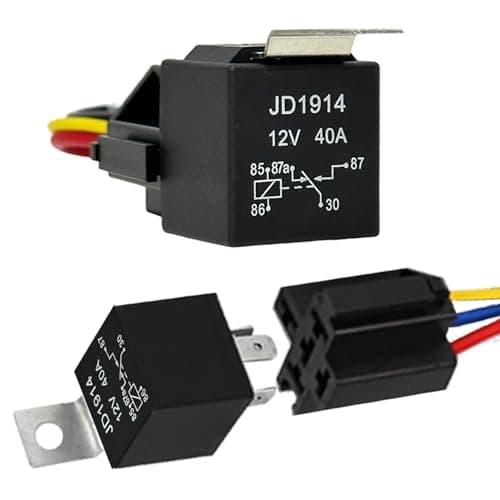 Image of Kalmaegee 2Pack 12V 40A Relay with Relay Socket and Wiring Harness, 40AMP 12Volt 5Pin SPDT Automotive Relays Switch for Car Truck Motorcycle