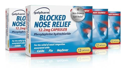 Image of 4X 12 Capsules Galpharm Blocked Nose Relief – Bundled by Smart Cutie