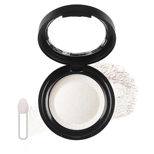 Image of White Eyeshadow Single,Pressed Fine Powder Eyeshadow, High Shimmer Pearl Shadow Single White Eye Make-Up,Long-lasting Waterproof High Pigment Fine Powder Shadows for Highlighter