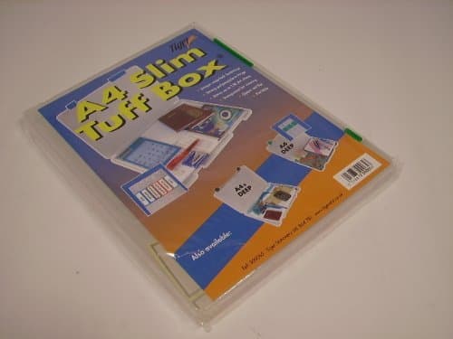 Image of 1 A4 PLASTIC CLEAR SLIM STORAGE PORTABLE TUFF BOX