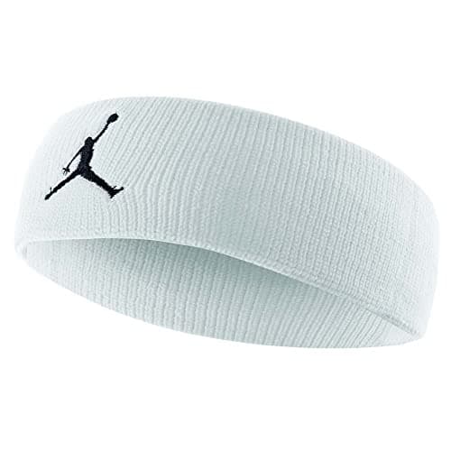 Image of Nike Jordan Jumpman Headband – Sports Headband for Basketball & Training – Sweat-Absorbing Performance Sports Headband, White/Black, One Size