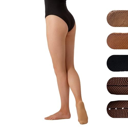 Image of Silky Dance Professional Fishnet Dance Tights Latin Dance Tights - Large - Toast