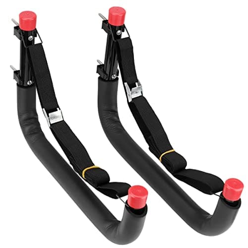 Image of Heavy Duty Garage Hooks, 33cm Ladder Storage Hook, Wall Mounted Hanger Garage Wall Hooks for Garden Tools, Bike, Kayak, Surfboard, Ski, Ladder, Folding Chairs (33cm, Pack of 2)
