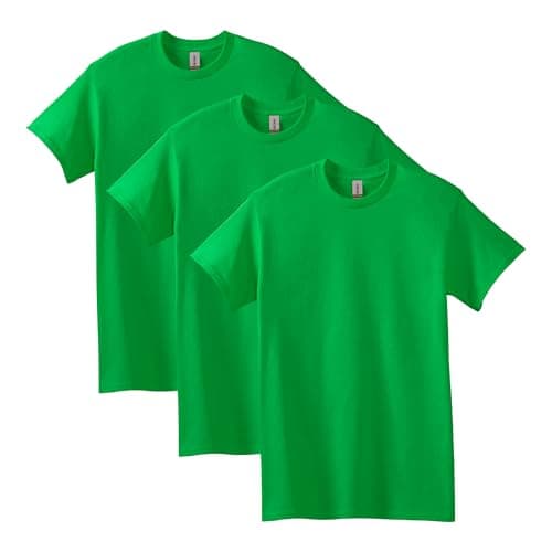 Image of Gildan Unisex Adult Heavy Cotton T-Shirt Style G5000 Multipack, Irish Green (Pack of 3), XL