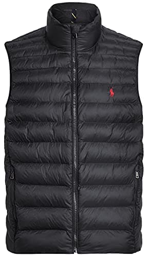 Image of Polo Ralph Lauren mens Puffer,puffer Vest,full Zip, Polo Black With Red Pony., XL