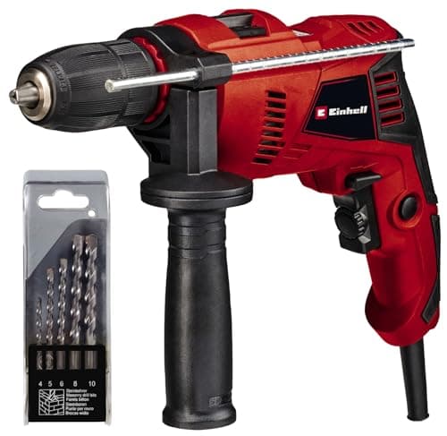 Image of Einhell Impact Drill 550W, Hammer Drill, Auxiliary Handle, Soft Grip, Speed Control, Electric Drill, 3-in-1: Drilling, Percussion Hammer Drilling, Screwing, Includes Storage Case TE-ID 500 E