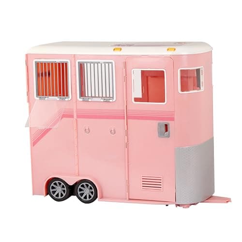Image of Our Generation - Mane Attraction Horse Trailer - Equestrian Set - Grooming Toy - 18-Inch Doll Accessories - Pretend Play - Toy for Kids 3 Years +