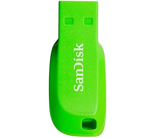 Image of SanDisk SDCZ50C-016G-B35GE 16 GB Cruzer Blade USB Flash Drive - Electric Green