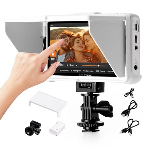 Image of VILTROX DC-V1 5.5" Touchscreen Camera Field Monitor DSLR Monitor with 3D LUT Waveform 400Nits 160° Wide View Angle 1920X1080 IPS 4K HDMI Loop in/Out Video Peaking Focus Assist, Battery/Sunshade Hood