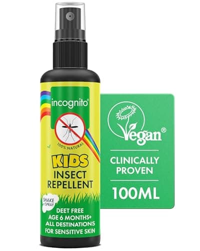 Image of Incognito Kids Insect Repellent Spray 100ml - Mosquito Repellent Kids DEET Free Formula - Shields from a Wide Range of Biting Insects, Including Ticks - Natural Kids Mosquito Repellent